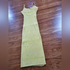 House Of Harlow Yellow Ribbed Knit Dress Womens Sz M